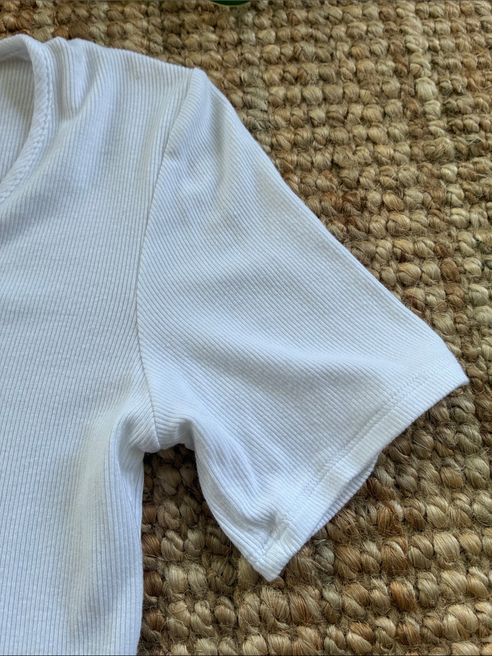 Amour Vert White Ribbed, Buttery-soft Top - S
